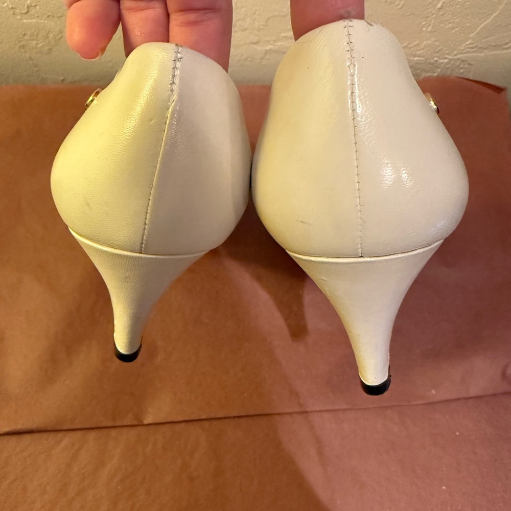 Cream Etienne Aigner Heels - Made in Spain - 7 - Picture 6 of 7